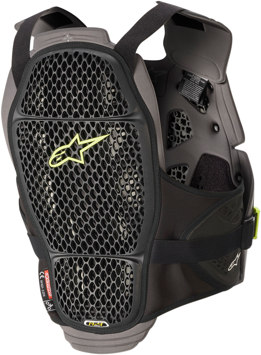 ALPINESTARS A-4 Max Chest Guard - Black/Anthracite/Yellow Fluo - XS/S 67015201155XS/S