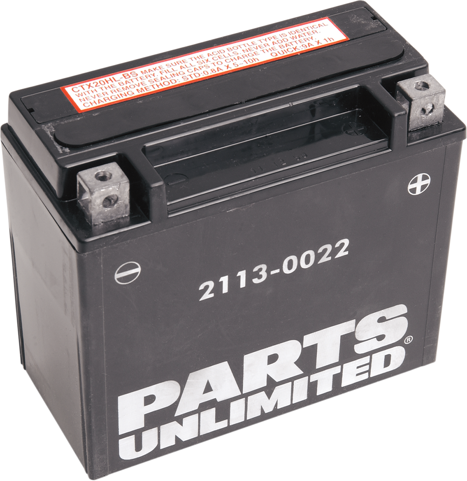 Parts Unlimited Agm Battery - Ytx20hl-Bs .948 L Ctx20hl-Bs