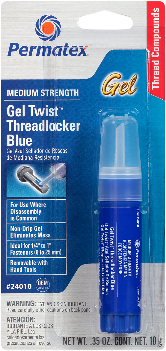 PERMATEX Gel Threadlocker - Blue - 0.35 oz. net wt. 24010