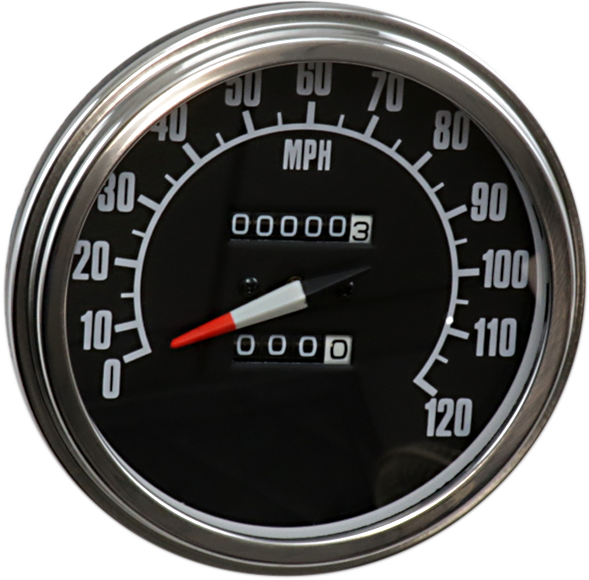 DRAG SPECIALTIES 5" FL-Style 2240:60 Speedometer with Reed Switch - '68-'84 Black Face 74584M