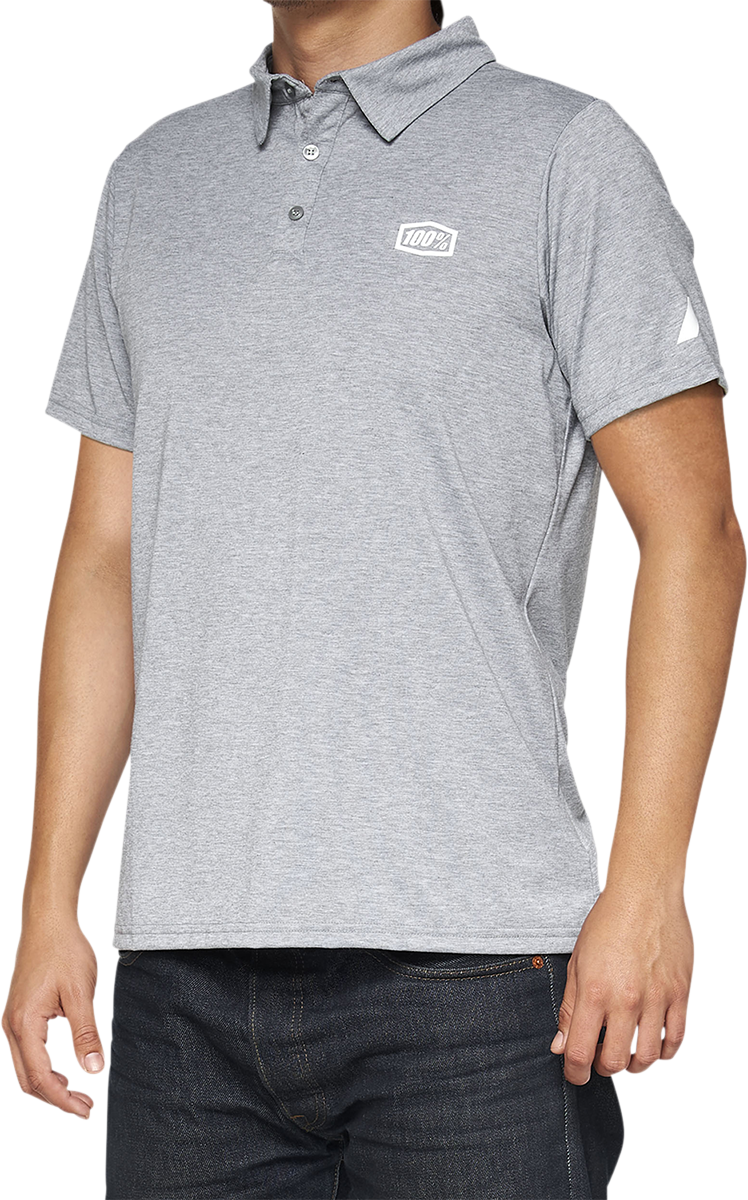 100% Corpo Polo Shirt - Heather Gray/White - Medium 35019-252-11