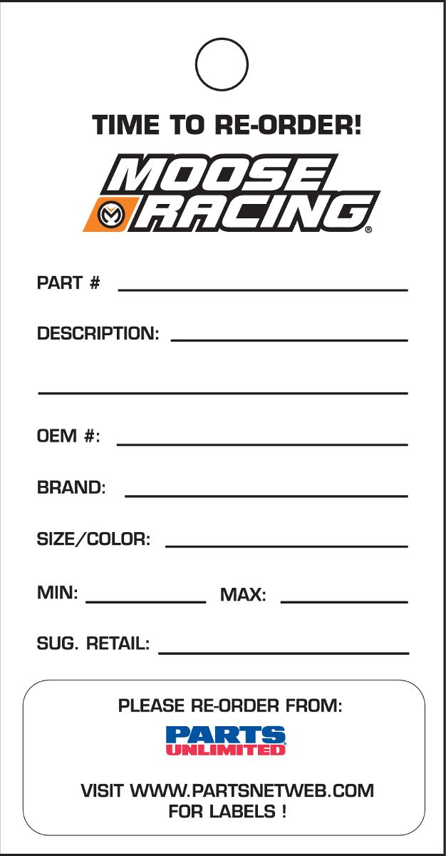 MOOSE RACING Re-Order Cards 9904-0546
