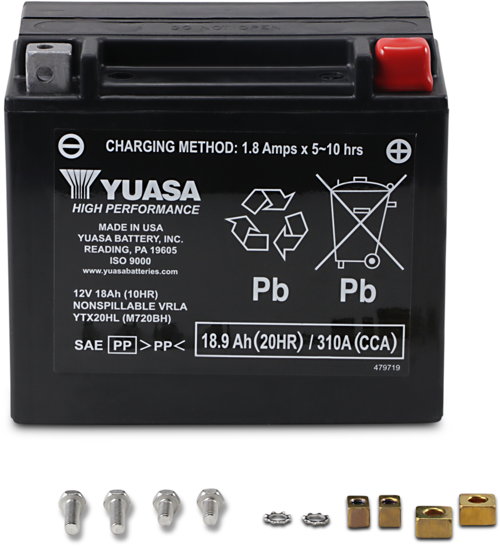 YUASA AGM Battery - YTX20HL YUAM720BH – Bill's Exhausts LLC