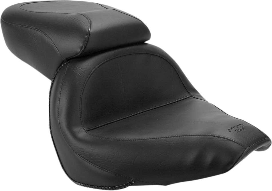 MUSTANG Seat - Vintage - Wide - Touring - Without Driver Backrest - One-Piece - Smooth - Black - VLX600 75794