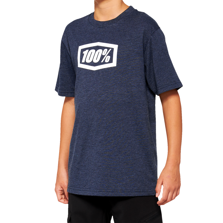 100% Youth Icon T-Shirt - Navy - Medium 20001-00013
