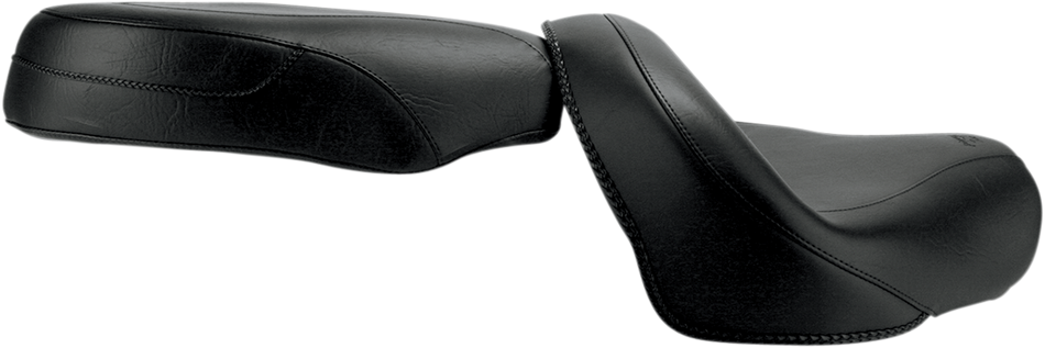 MUSTANG Seat - Vintage - Wide - Touring - Without Driver Backrest - Two-Piece - Smooth - Black 76071