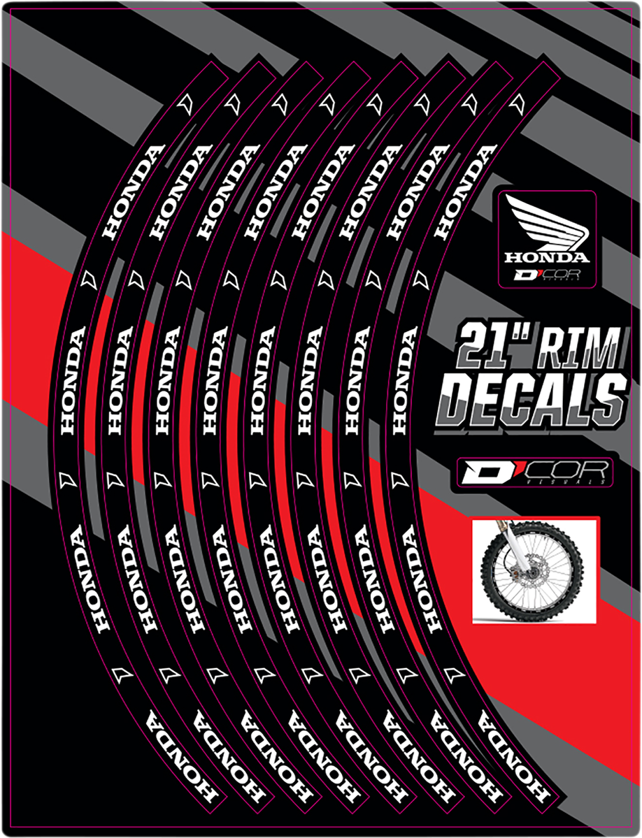 D'COR VISUALS Rim Decal - Honda Logo - 21" Front 40-80-200