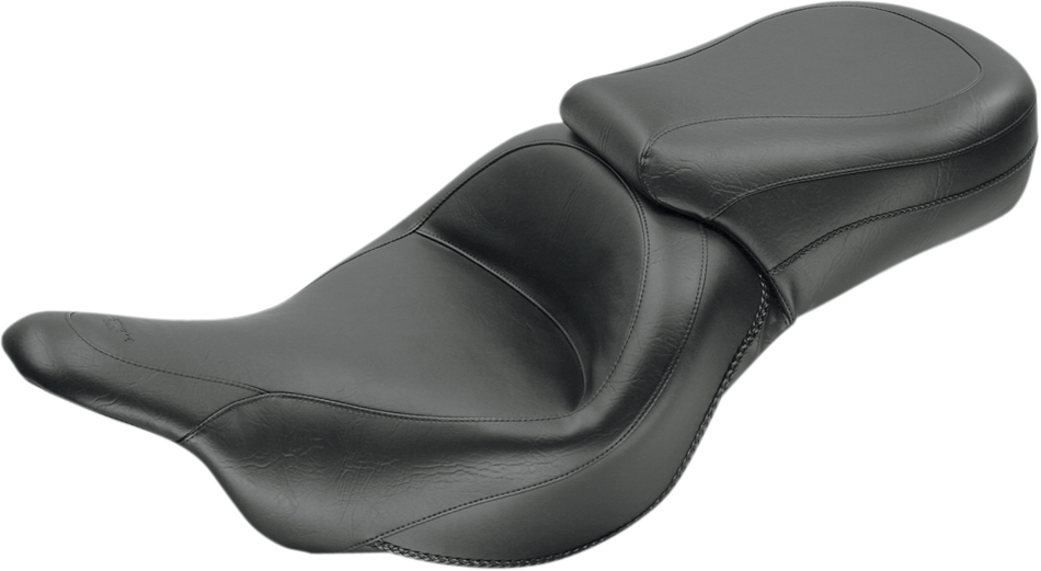 MUSTANG Seat - Vintage - Wide - Touring - Without Driver Backrest - One-Piece - Smooth - Black - Vulcan 76601