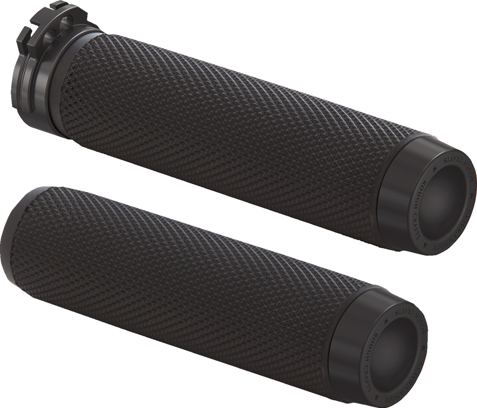 ROUGH CRAFTS Grips - Knurled - Cable - Black RC-500-000