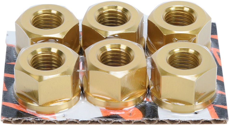 DRIVEN RACING Aluminum Sprocket Nuts - Gold - M10 x 1.25 DSNGD