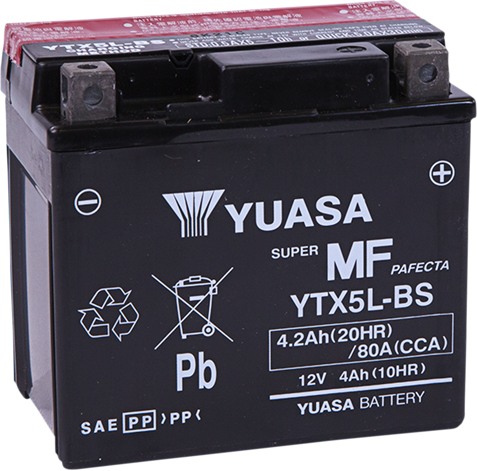 YUASA AGM Battery - YTX5L-BS .24 L YUAM32X5B
