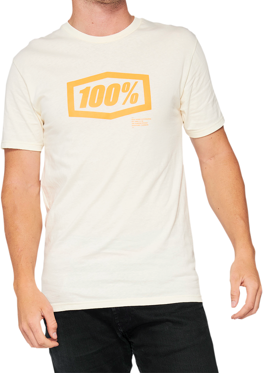 100% Essential T-Shirt - Chalk/Orange - Large 32016-461-12