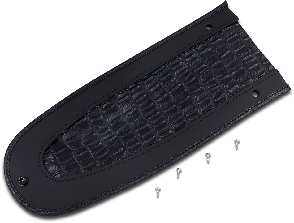 DRAG SPECIALTIES Fender Skin - Embossed Faux Gator Leather Center 1405-0145