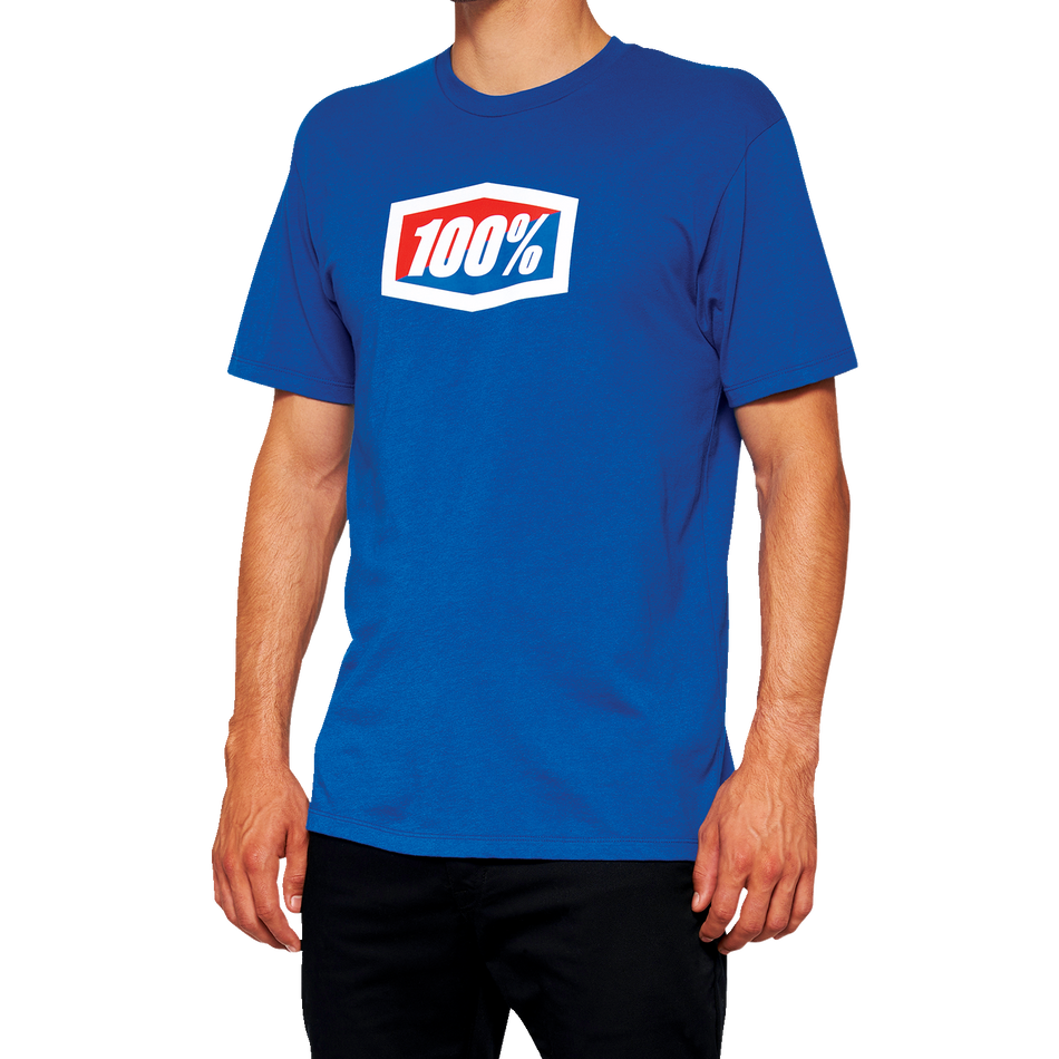 100% Official T-Shirt - Royal Blue - Medium 20000-00016