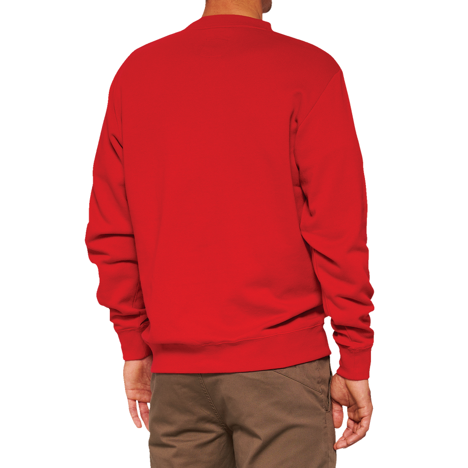 100% Icon Long-Sleeve Fleece Sweatshirt - Red - XL 20026-00013