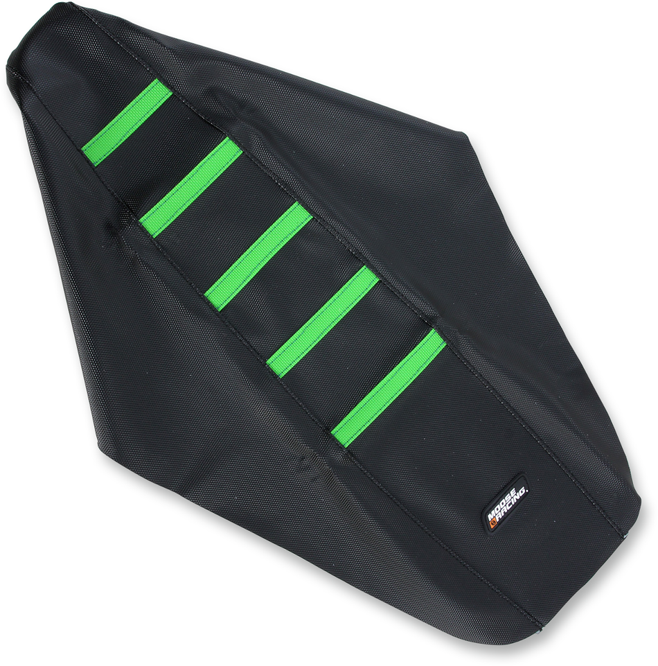 MOOSE RACING Ribbed Seat Cover - Black Cover/Green Ribs - Kawasaki KXF25009-334RT