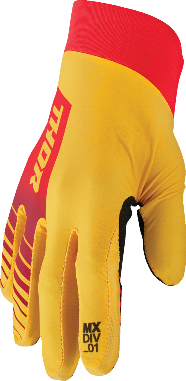 THOR Agile Gloves - Analog - Lemon/Red - Large 3330-7654
