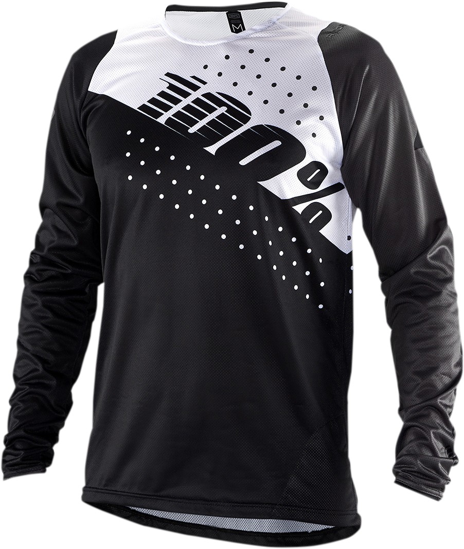 100% R-Core Long-Sleeve Jersey - Black/White - Small 40005-00010