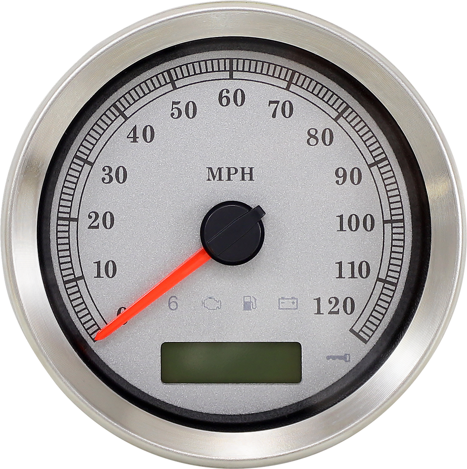DRAG SPECIALTIES Programmable Speedometer - Silver Face - MPH ACTUALLY SILVER FACE 83100S