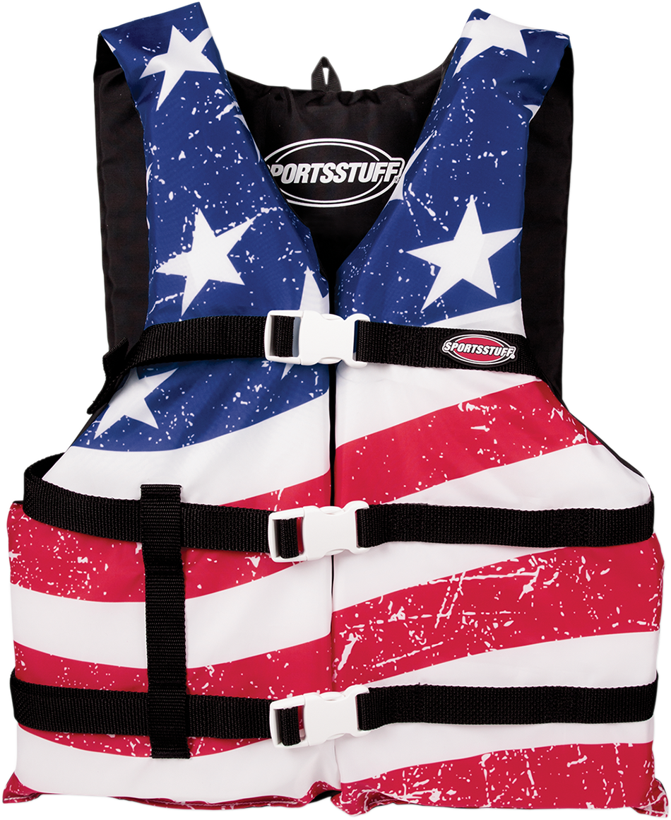 AIRHEAD SPORTS GROUP Stars & Stripes PFD Vest - Red/White/Blue - Large 30098-16-A-US