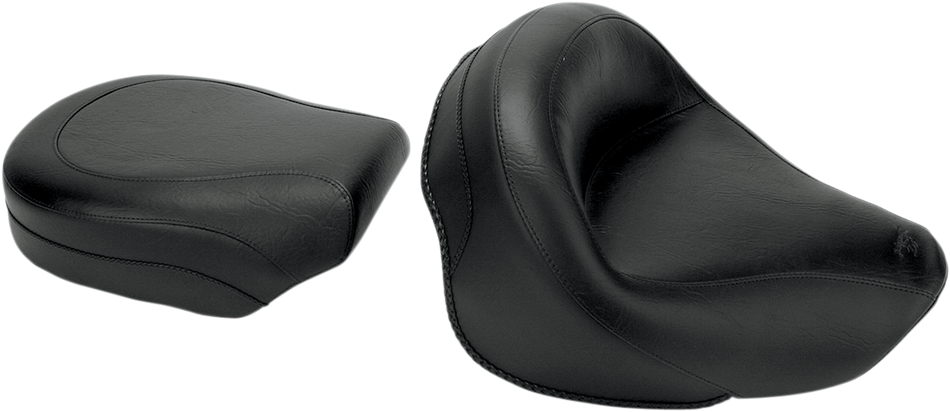 MUSTANG Seat - Vintage - Wide - Touring - Without Driver Backrest - Two-Piece - Smooth - Black - VN1600 75891