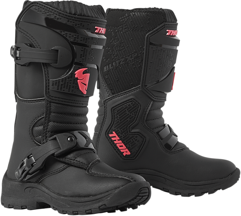 THOR Mini Blitz XP Boots - Black/Pink - Size 10 3411-0542