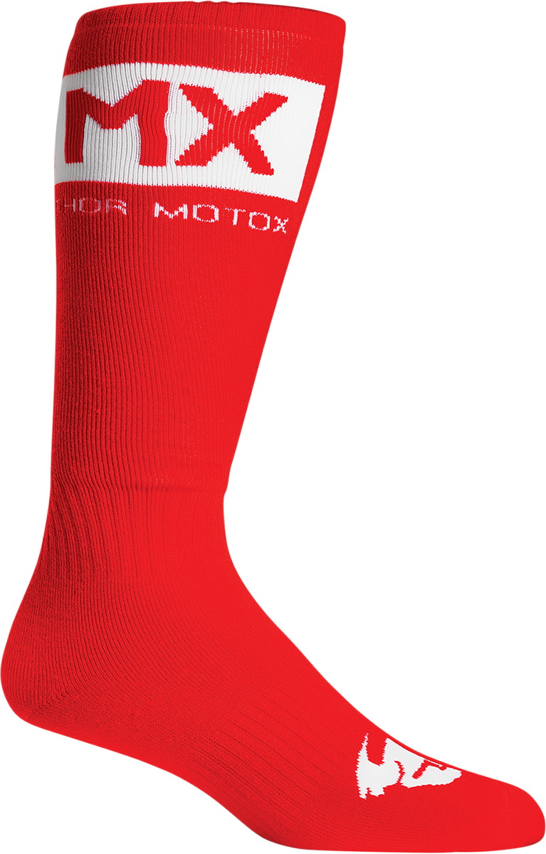 THOR MX Solid Socks - Red/White - Size 10-13 3431-0674