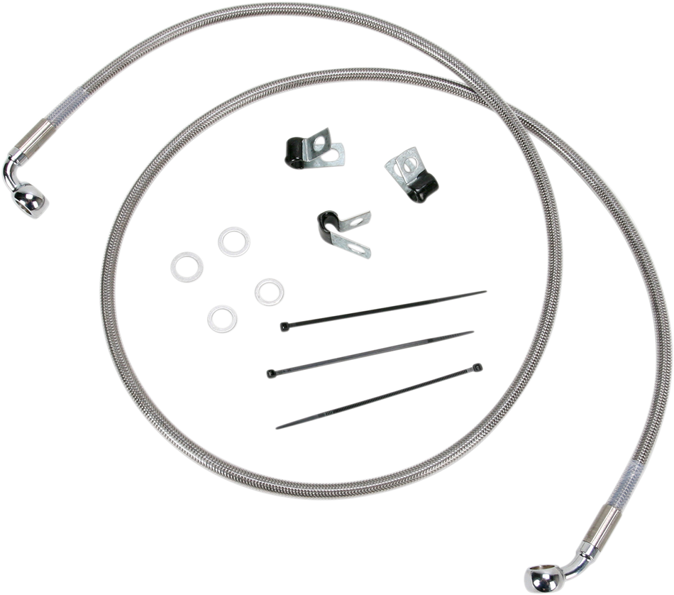 DRAG SPECIALTIES Brake Line - Front - 6" - Stainless Steel 660214-6