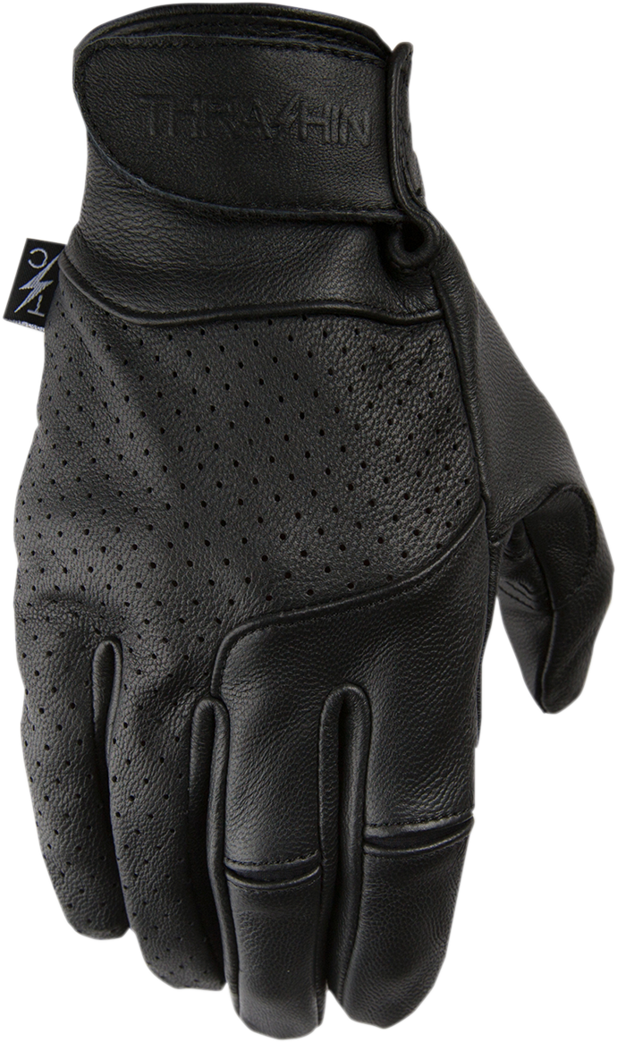 THRASHIN SUPPLY CO. Siege Leather Gloves - Black - Large TSG-0001-10