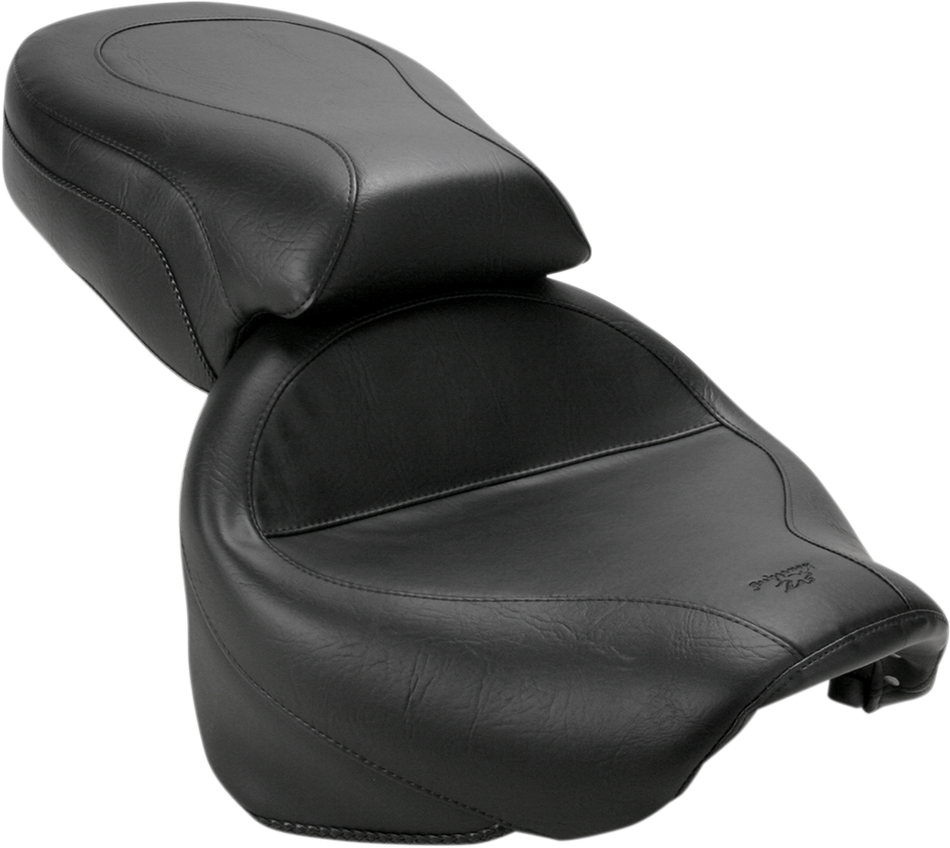 MUSTANG Seat - Vintage - Wide - Touring - Without Driver Backrest - Two-Piece - Smooth - Black 75217