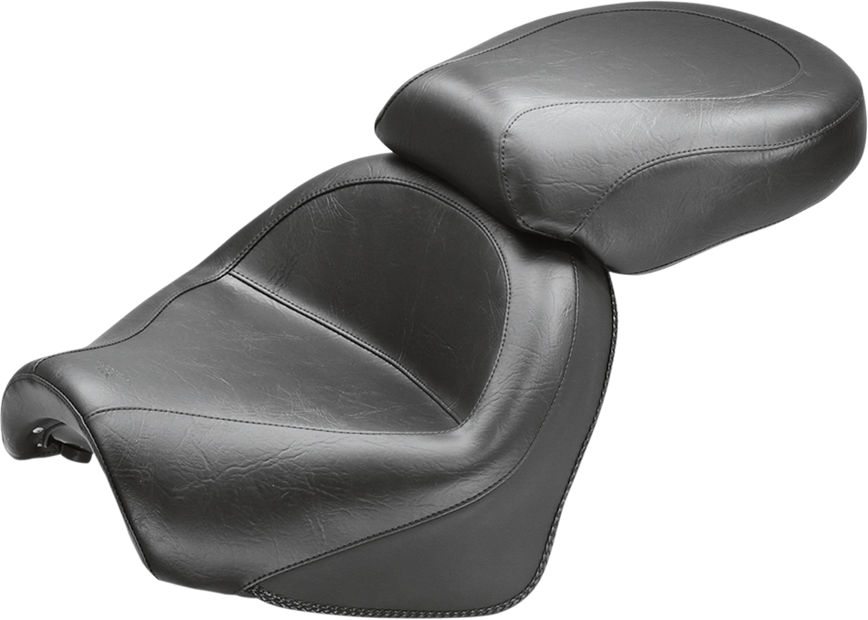 MUSTANG Seat - Vintage - Wide - Touring - Without Driver Backrest - Two-Piece - Smooth - Black - Suzuki 75811