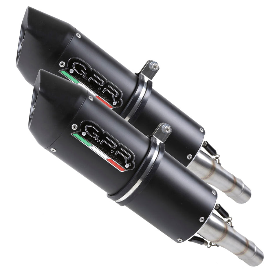 GPR Exhaust for Aprilia Dorsoduro 750 2008-2016, Furore Nero, Dual slip-on Exhausts Including Link Pipes  A.35.FUNE