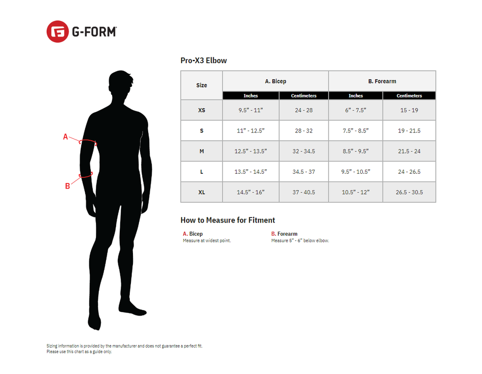 G-FORM Pro-X3 Elbow Guards - Black - Medium EP1802014