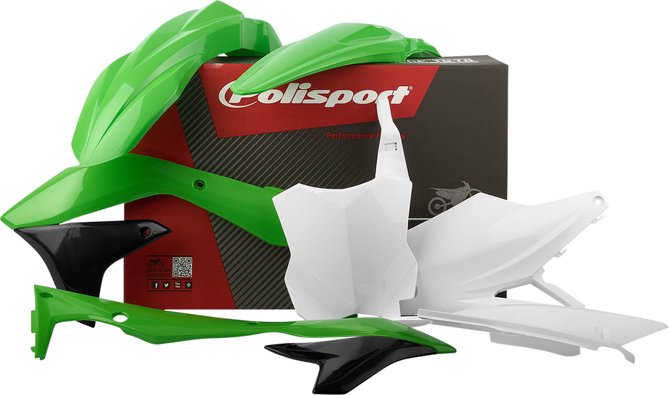 POLISPORT Body Kit - Complete - OEM Green/White/Black - KX 450F 90689