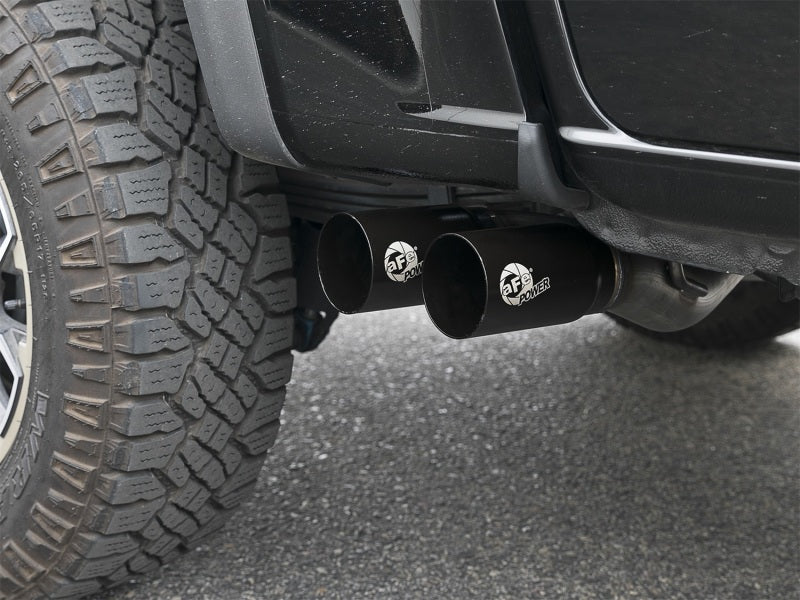 aFe Rebel Series CB 3in Middle Side Exit SS Exht w/ Black Tips 15-17 Chevy Colorado / GMC Canyon