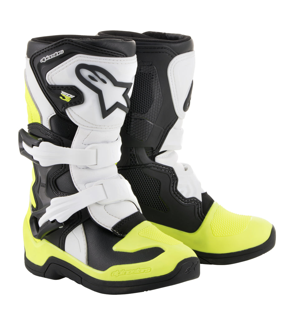 ALPINESTARS Tech 3s Boots Black/White/Yellow Sz 01 2014518-125-1