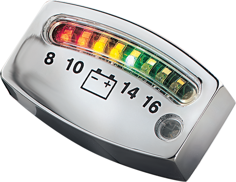 KURYAKYN LED Battery Gauge - Chrome - 2" x 3/4" x 3/16" 4219
