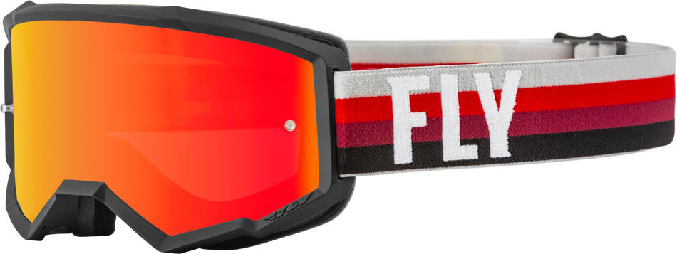 FLY RACING Youth Zone Goggle Black/Red W/ Red Mirror/Amber Lens 37-51712