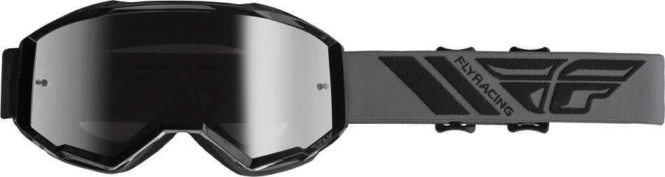 FLY RACING Zone Goggle Black W/Silver Mir/Smk Lens W/Post FLA-011