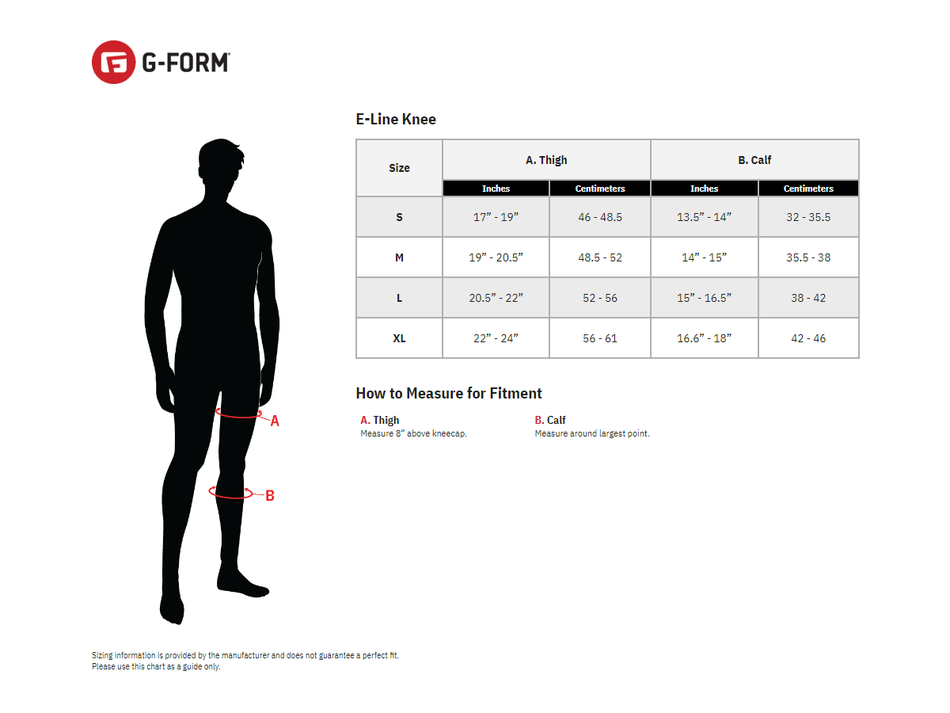 G-FORM E-Line Knee Guards - Black - Small KP0802013