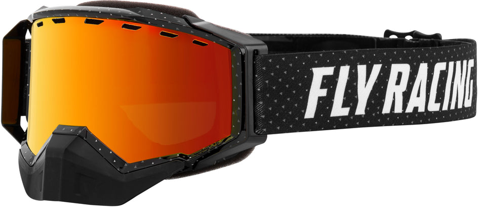 FLY RACING Zone Snow Goggle Black/Grey W/ Red Mirror/Brown Lens FLB-053
