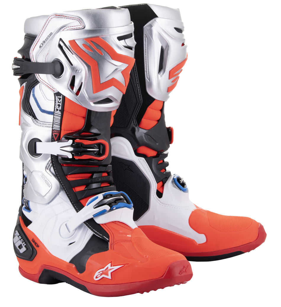 ALPINESTARS Tech 10 Le Vision 23 Boots Black/White/Silver/Red Fluo 8 2010020-1283-8