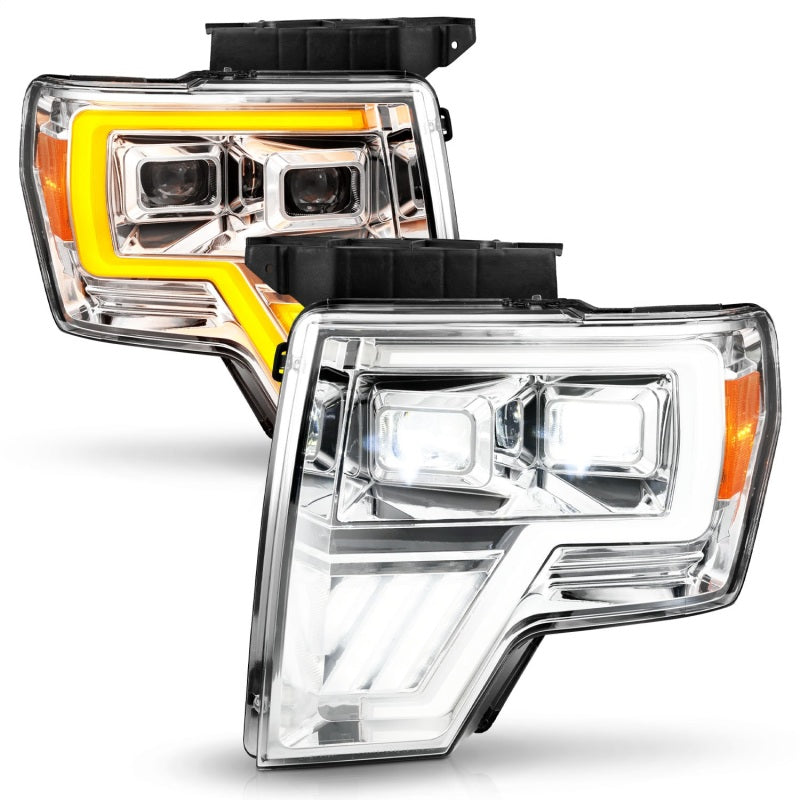 ANZO 09-14 Ford F-150 Full LED Proj Headlights w/Initiation Feature - Chrome 111607