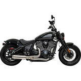 BASSANI XHAUST Sistema de escape 2 en 1 con silenciador Super Bike - Acero inoxidable - Negro para Indian Super Chief 2022-2023 8H12SS 