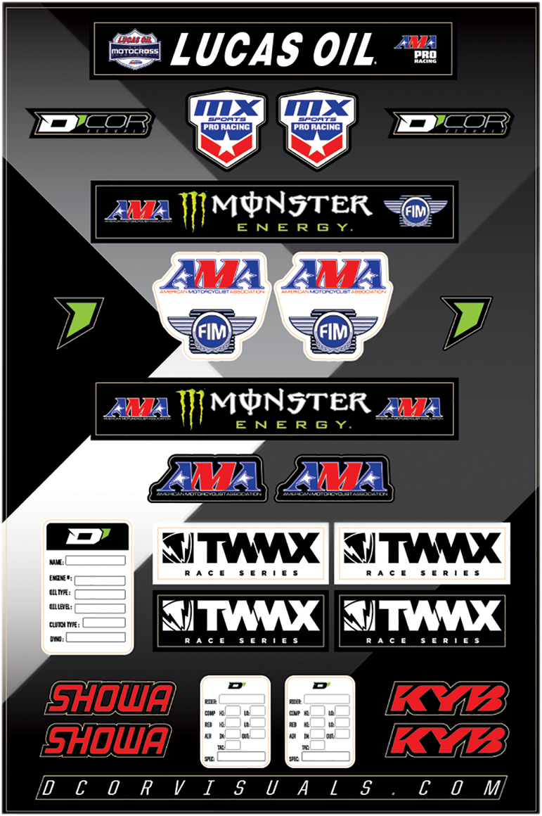 D'COR VISUALS Decal Sheet - Logos 40-90-116