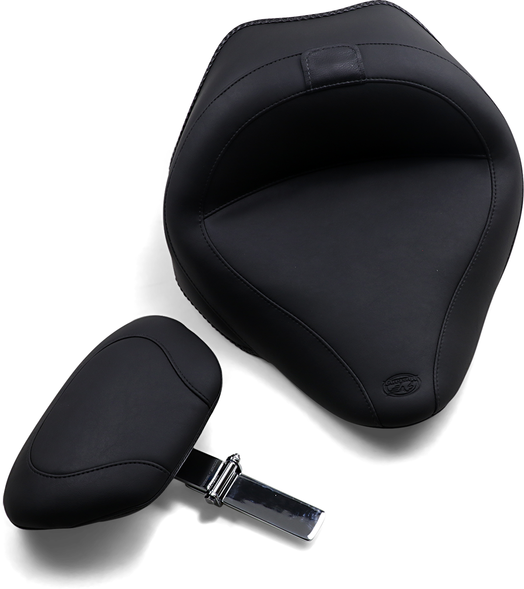 MUSTANG Wide Solo Seat - With Backrest - Vintage - Black - Smooth 79742