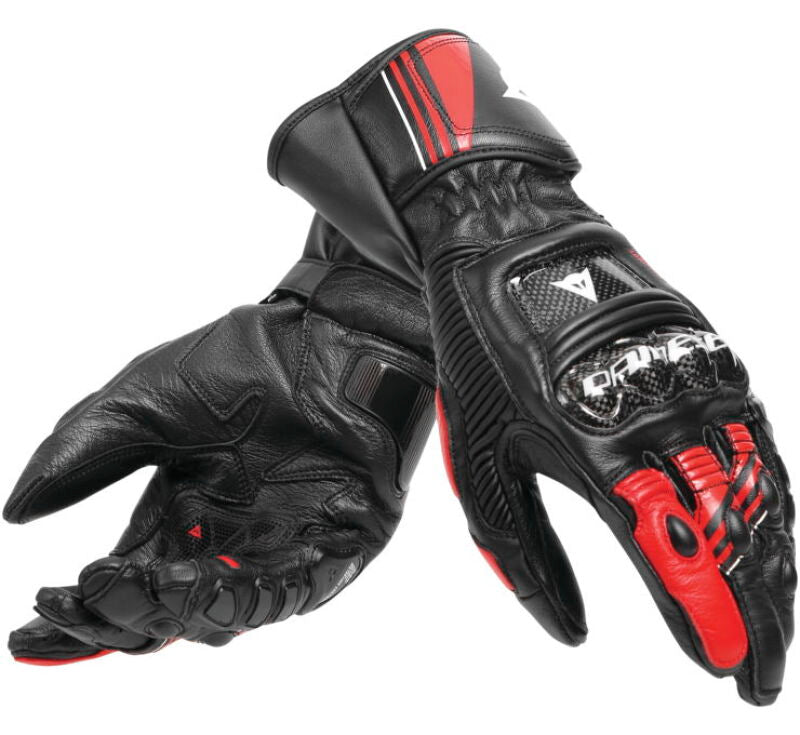 Dainese Druid 4 Leather Gloves Black/Lava-Red/White - Small