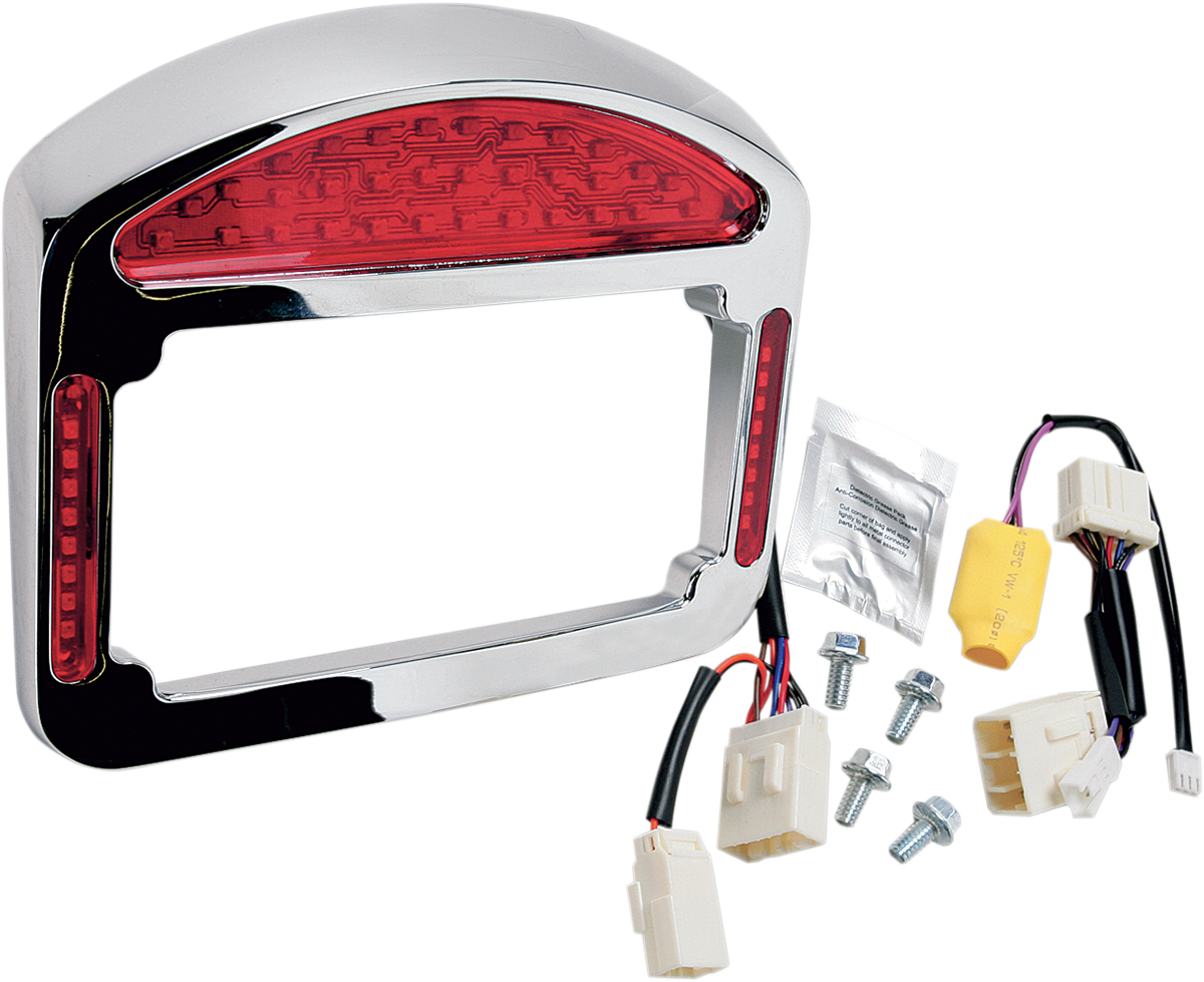 CYCLE VISIONS Taillight Eliminator - Faceplate & Light Assembly ONLY - Chrome CV-4819