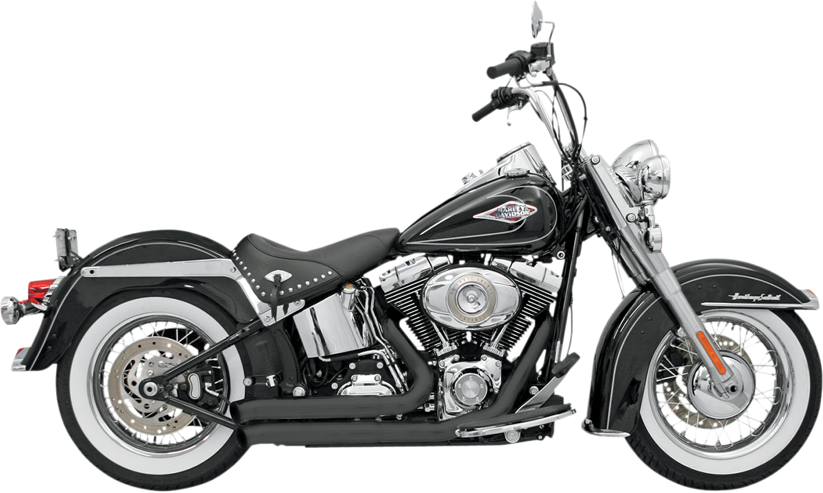 BASSANI XHAUST FireSweep Exhaust - Black - Softail /at Boy 12123D