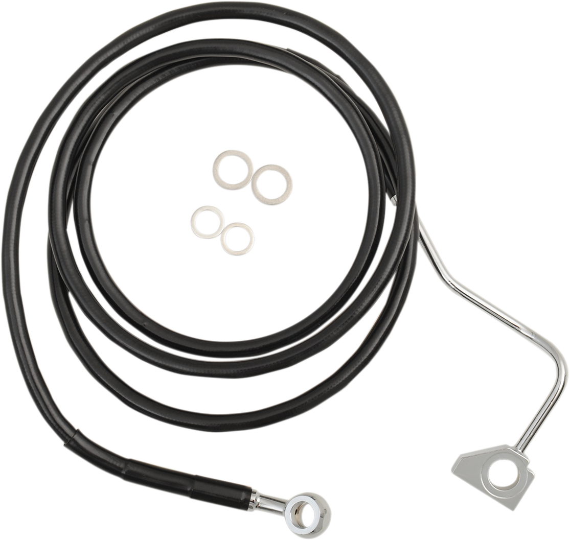 DRAG SPECIALTIES Brake Line - Front - Black - +8" with ABS 614220-8BLK